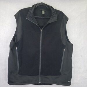 REI Polartec Vest Men's XXL Full Zip Fleece Outdoor Black Pockets Stretch Sides